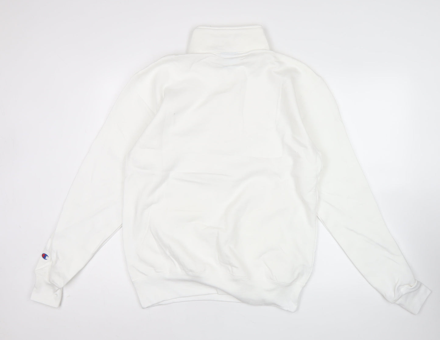 Champion Men's White M 1/4 Zip Sweatshirt Mock Neck Fleece