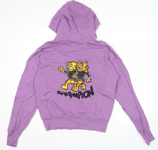 Champion Men’s Purple Graphic Pullover Hoodie S Embroidered Tigers