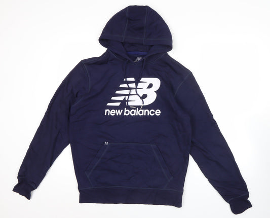 New Balance Men’s Blue Pullover Hoodie M Logo Sportswear