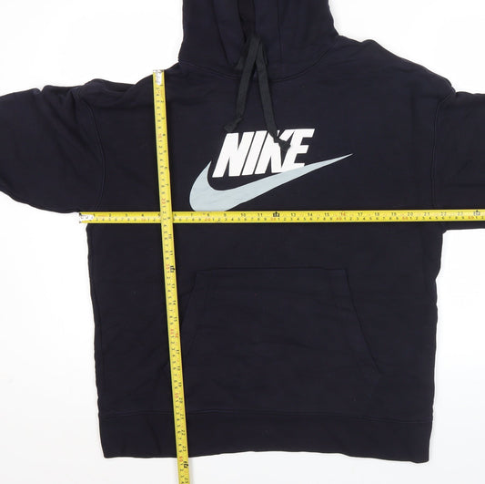 Nike Men's Blue Pullover Hoodie L Logo Sportswear Fleece