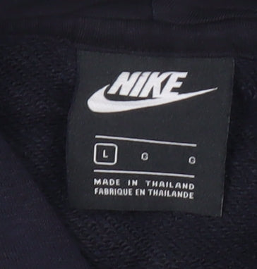 Nike Men's Blue Pullover Hoodie L Logo Sportswear Fleece