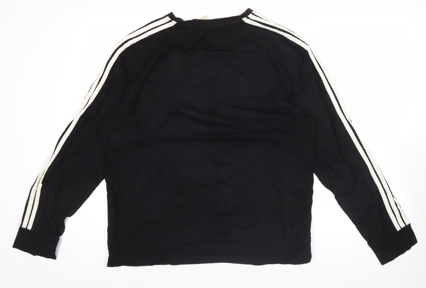 Adidas Men’s Black L Pullover Sweatshirt Three Stripe Logo Sports