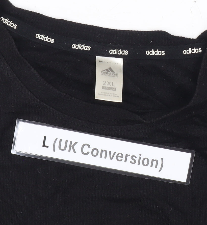 Adidas Men’s Black L Pullover Sweatshirt Three Stripe Logo Sports