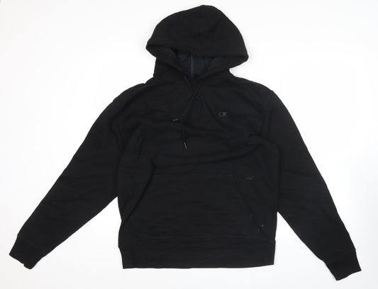 Champion Men's Black Pullover Hoodie Medium Fleece Logo Kangaroo Pocket