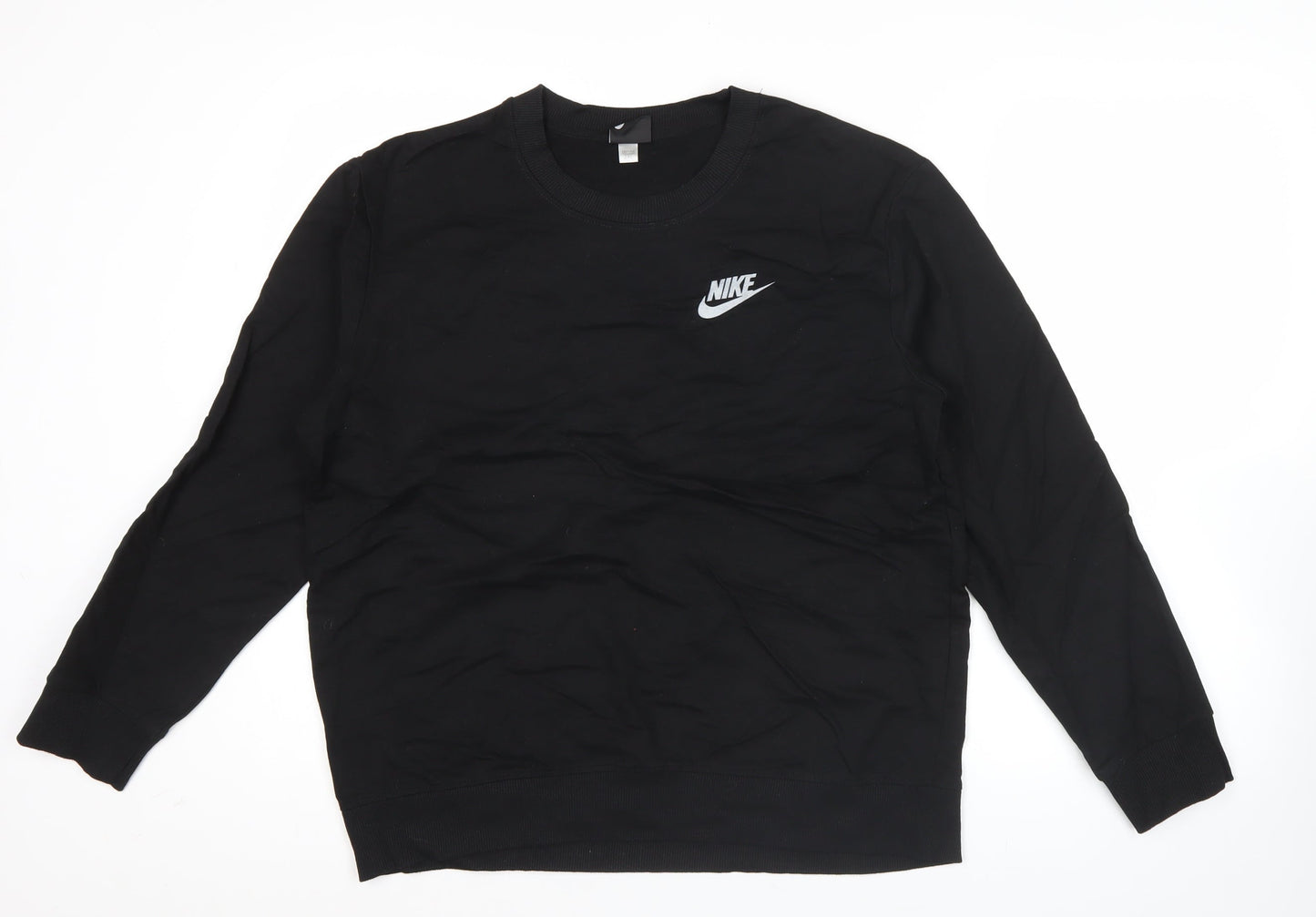 Nike Men's Black L Sweatshirt Pullover Sports Logo Crew Neck