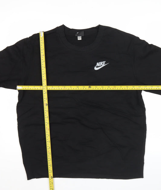 Nike Men's Black L Sweatshirt Pullover Sports Logo Crew Neck