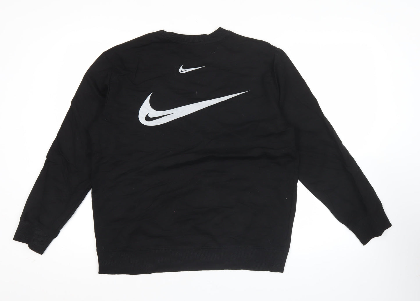 Nike Men's Black L Sweatshirt Pullover Sports Logo Crew Neck