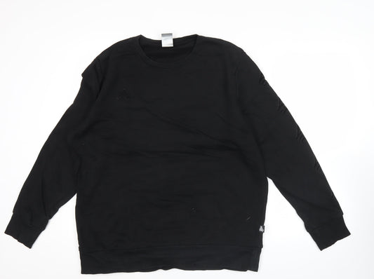 Additional front view of Adidas Men's Black L Pullover Sweatshirt Crew Neck Jersey Long Sleeve