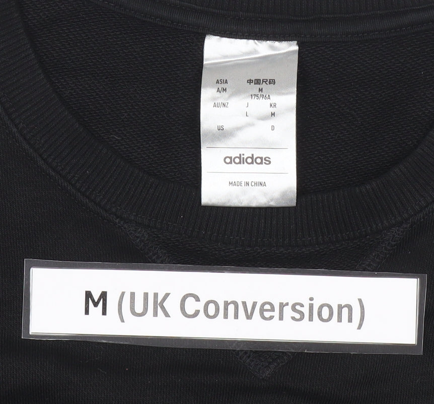 Adidas Men's Black M Pullover Sweatshirt Crew Neck Fleece All Seasons