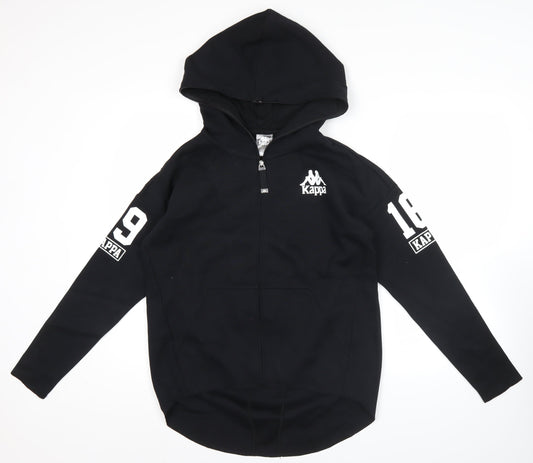 Kappa Men’s Black Full Zip Hoodie M Graphic Logo Sports Jersey