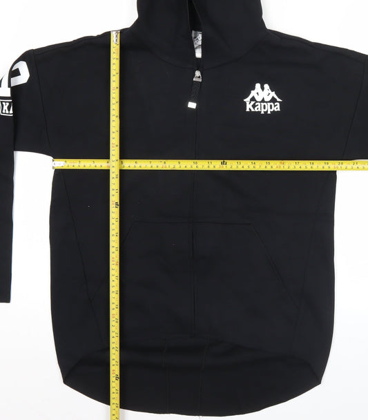Kappa Men’s Black Full Zip Hoodie M Graphic Logo Sports Jersey