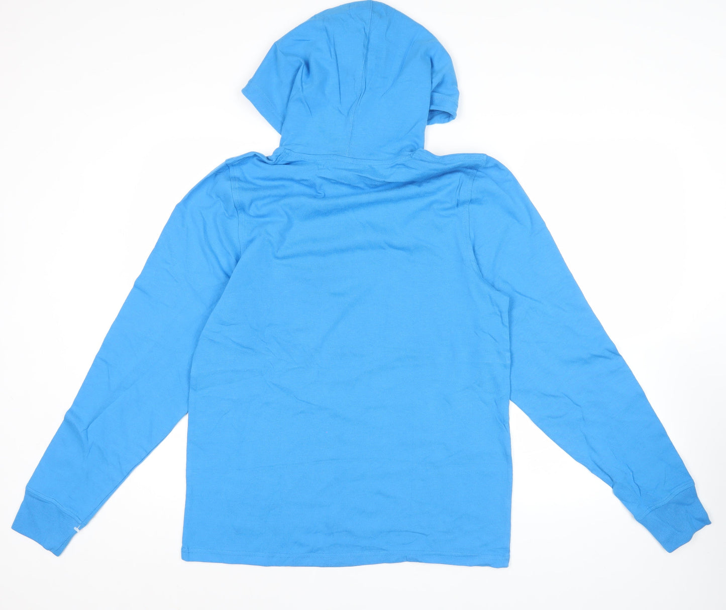 Champion Men's Blue Pullover Hoodie S Logo Print Cotton Sportswear