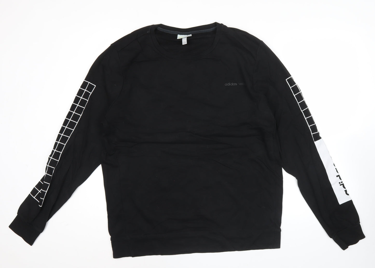 Adidas Neo Men's Black L Pullover Sweatshirt Graphic Logo Jersey