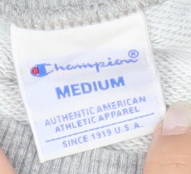 Champion Men’s Grey Pullover Sweatshirt Medium Logo Jersey Athletic