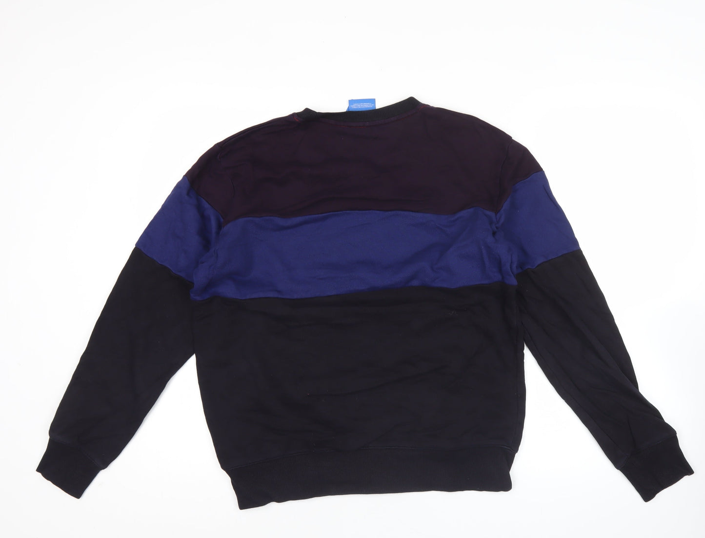 Adidas Men’s Black Blue Camouflage Logo Pullover Sweatshirt M