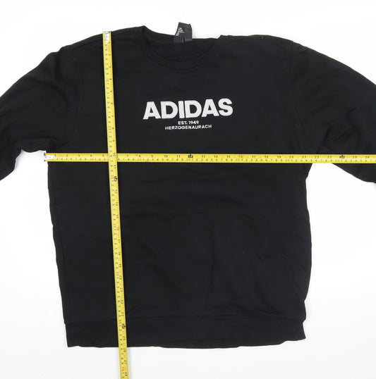 Adidas Men's Black Pullover Sweatshirt L Logo Sports Crew Neck
