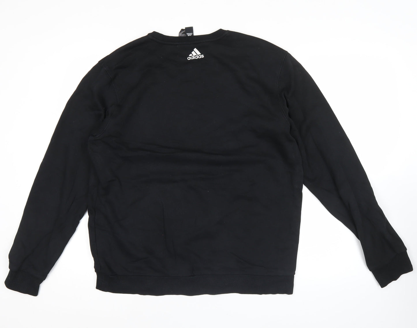Adidas Men's Black Pullover Sweatshirt L Logo Sports Crew Neck