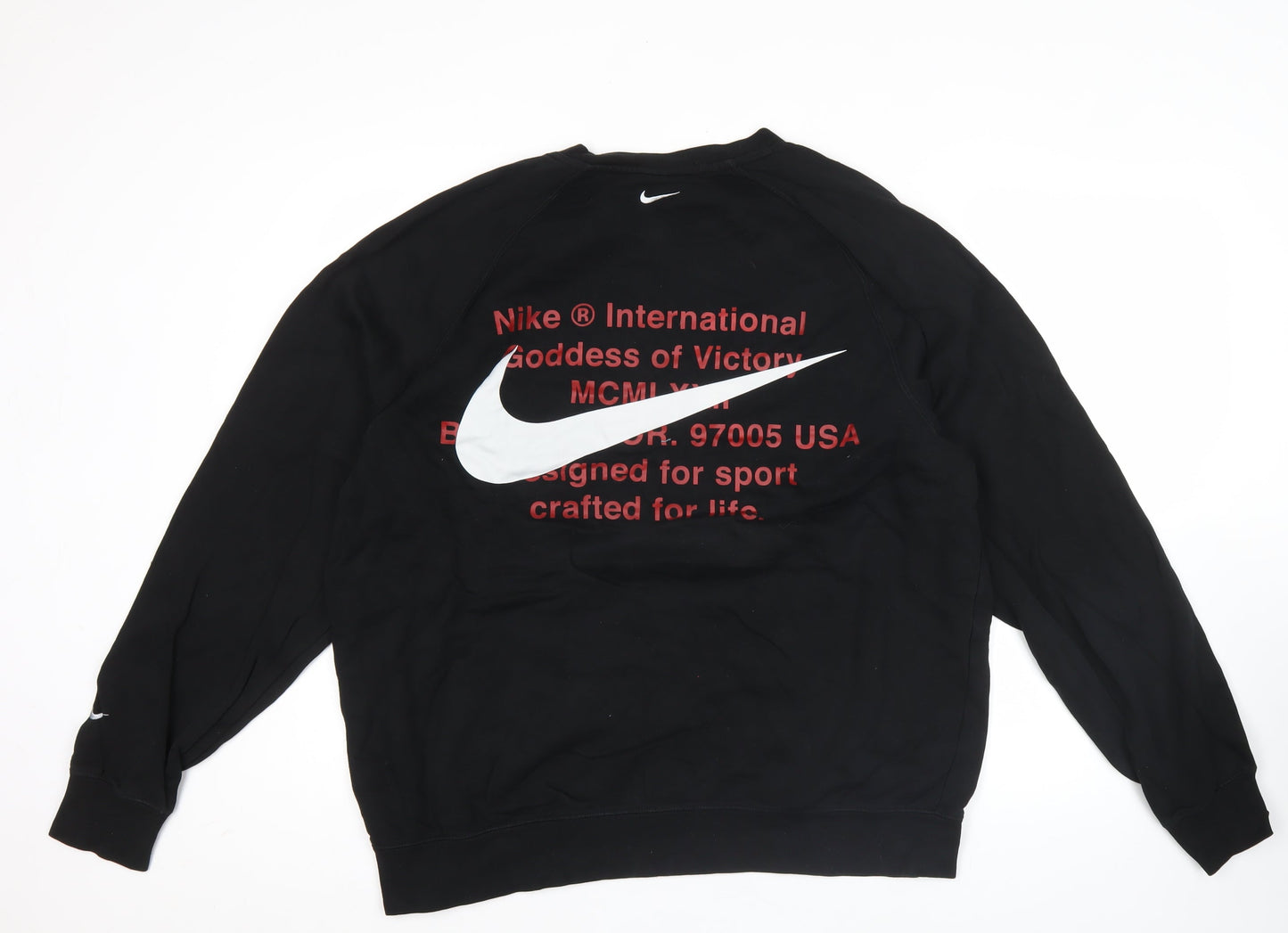 Nike Men's Black 2XL Pullover Sweatshirt Crew Neck Logo Sportswear