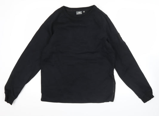New Balance Men's Black Pullover Sweatshirt M Crew Neck Logo Zip