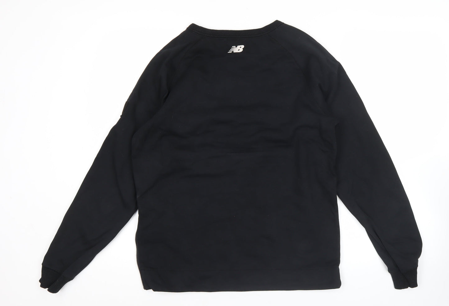 New Balance Men's Black Pullover Sweatshirt M Crew Neck Logo Zip