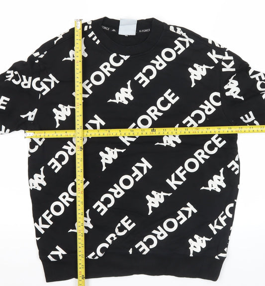 Kappa K-Force Men's Black Small Pullover Sweatshirt Crew Neck Logo