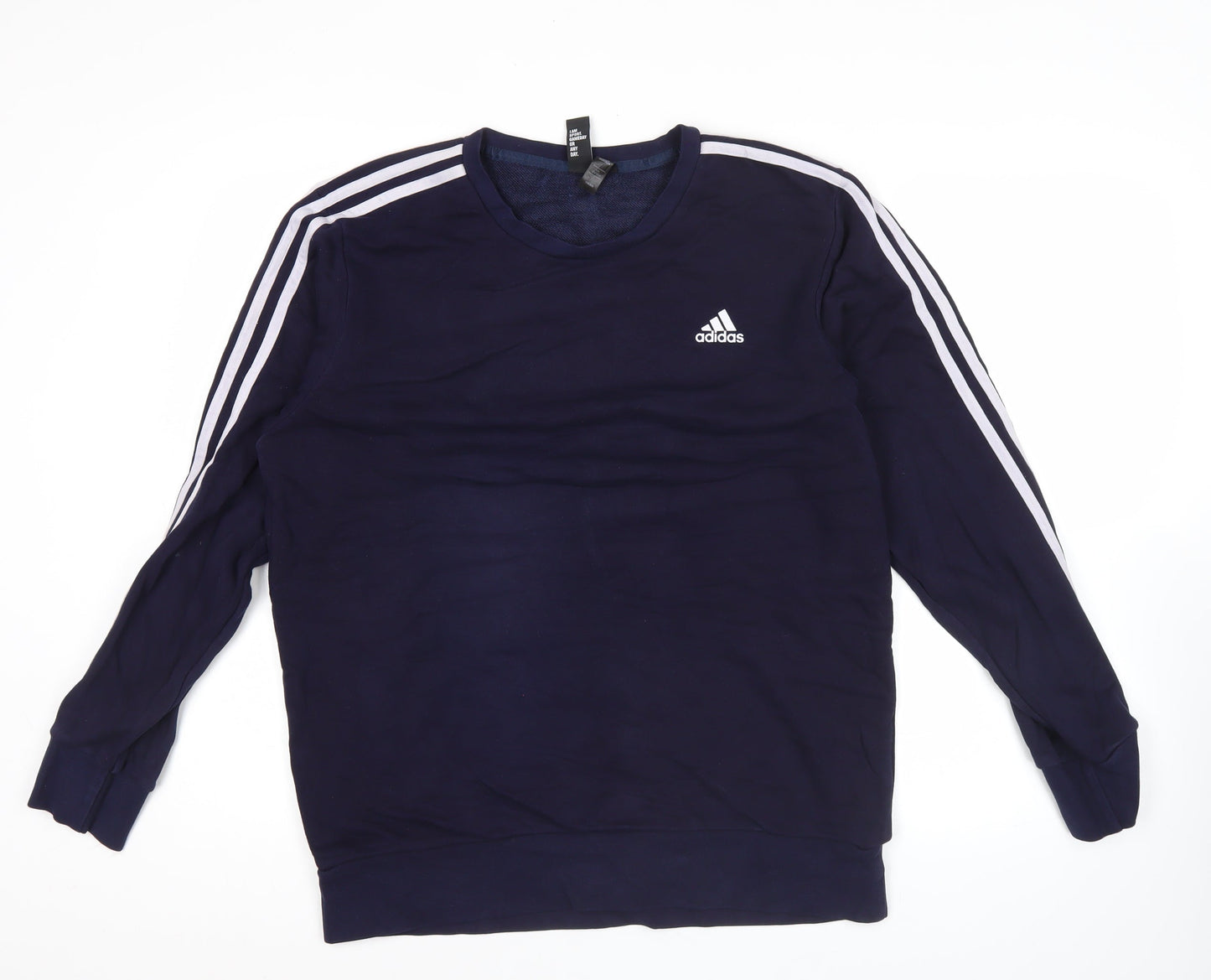 Adidas Men's Blue L Pullover Sweatshirt Crew Neck Long Sleeve Sports