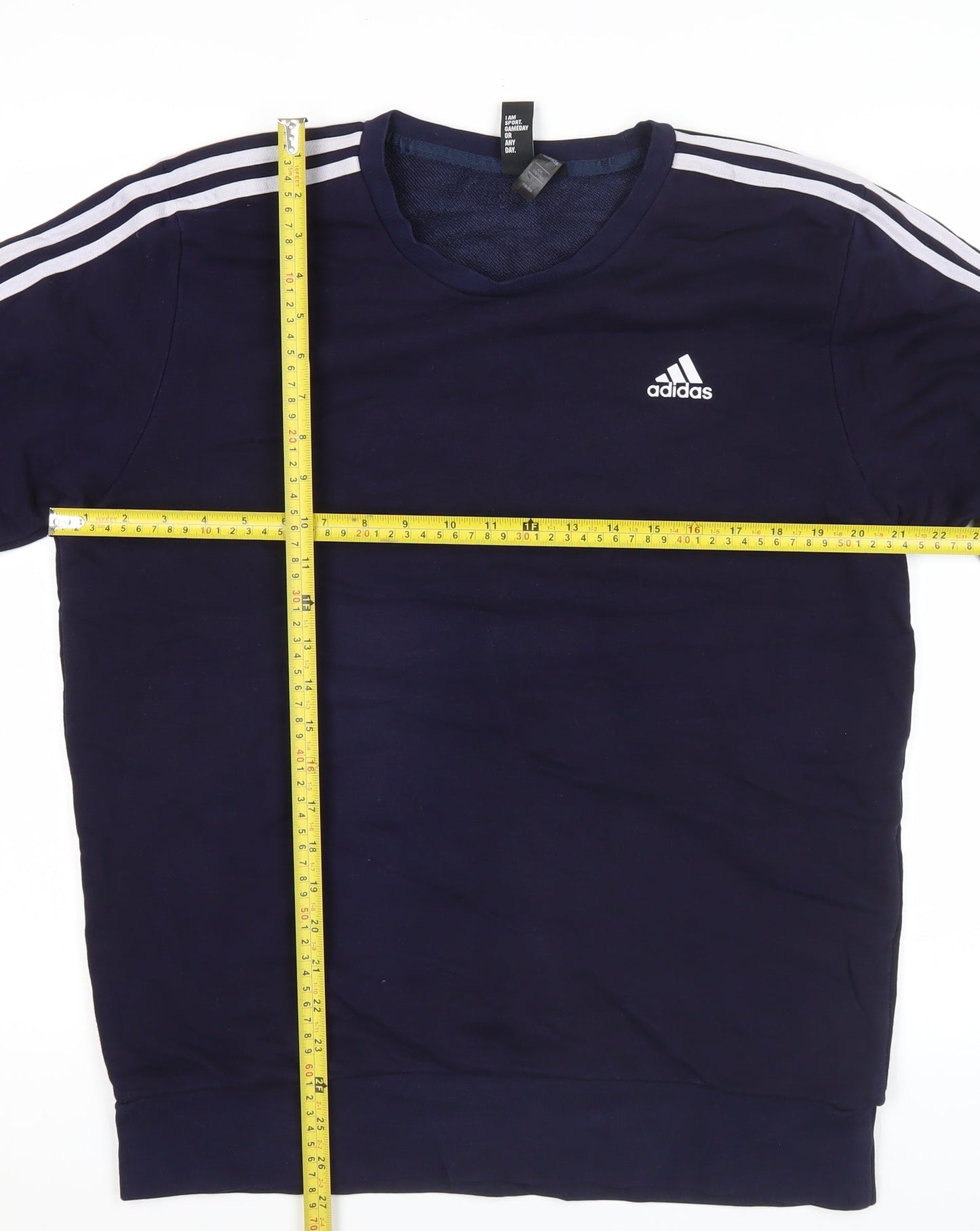 Adidas Men's Blue L Pullover Sweatshirt Crew Neck Long Sleeve Sports