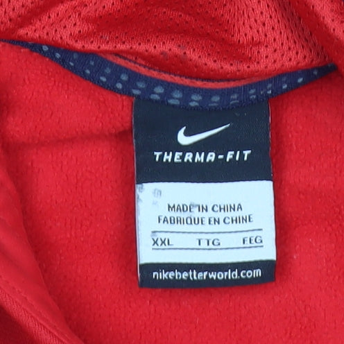 Nike Men's Red Therma-Fit Elite Pullover Hoodie 2XL Sportswear