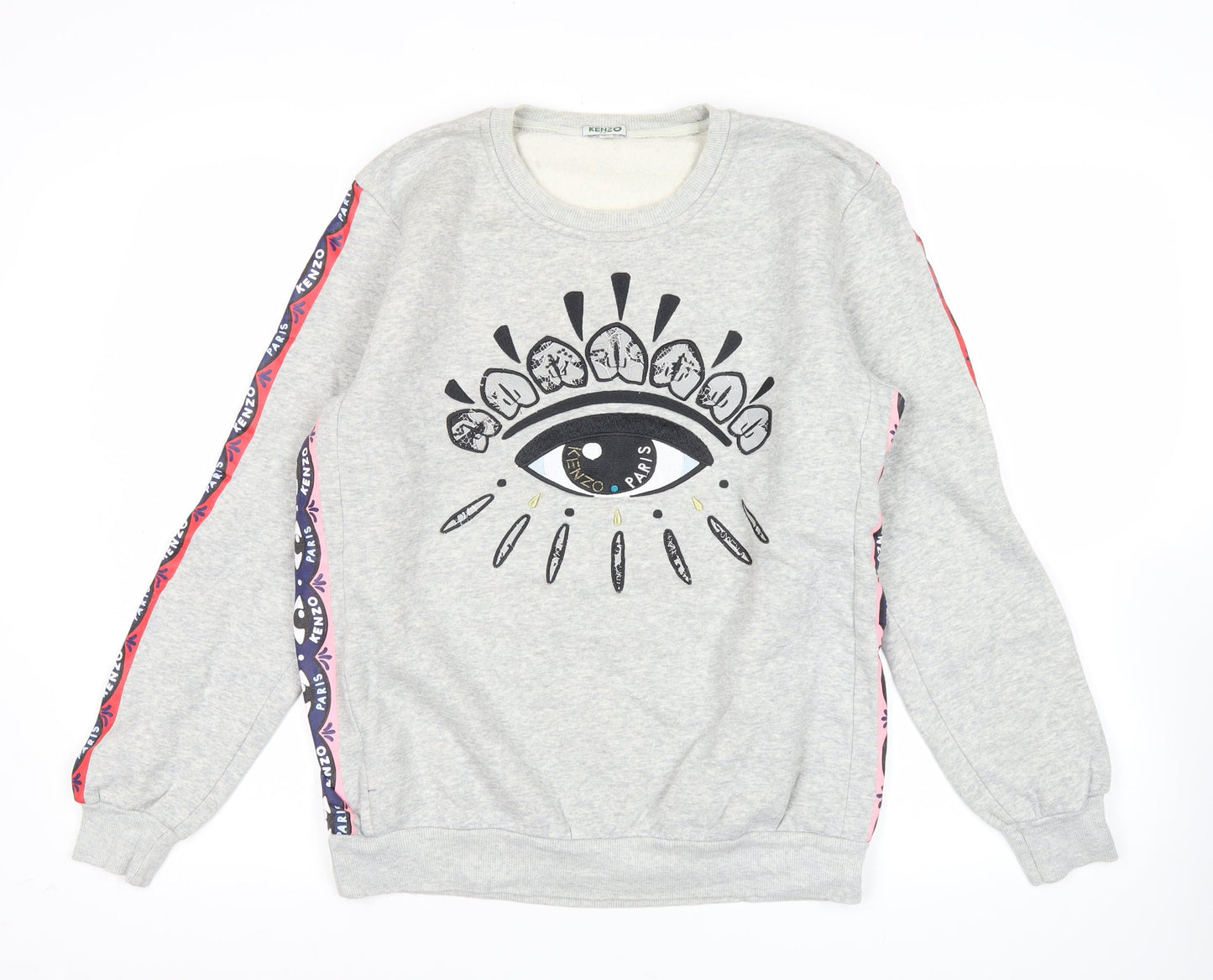 Kenzo Men’s Grey XL Pullover Sweatshirt Graphic Eye Logo Jersey