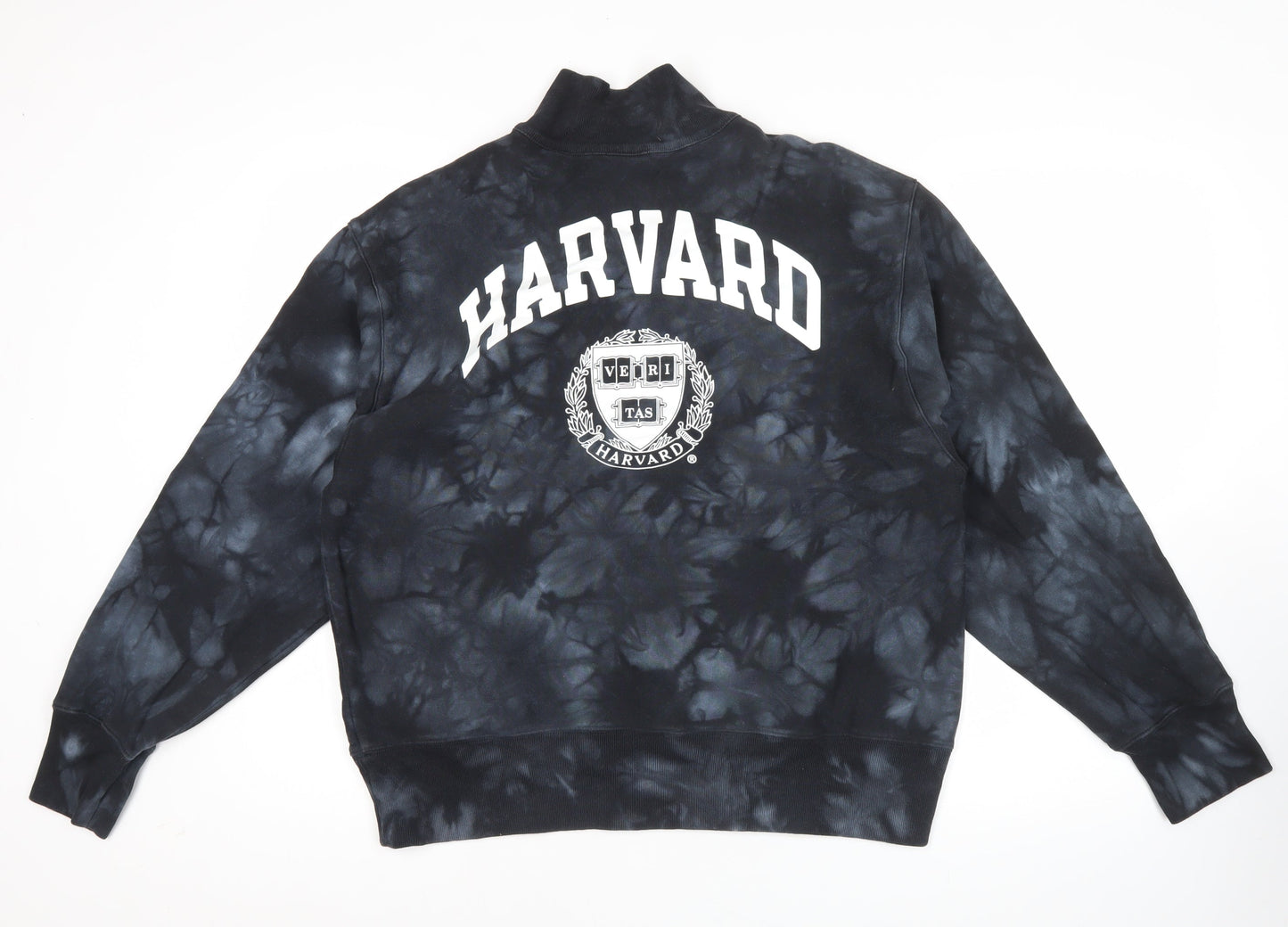 Champion Harvard Men's Black Tie Dye XL Quarter-Zip Sweatshirt