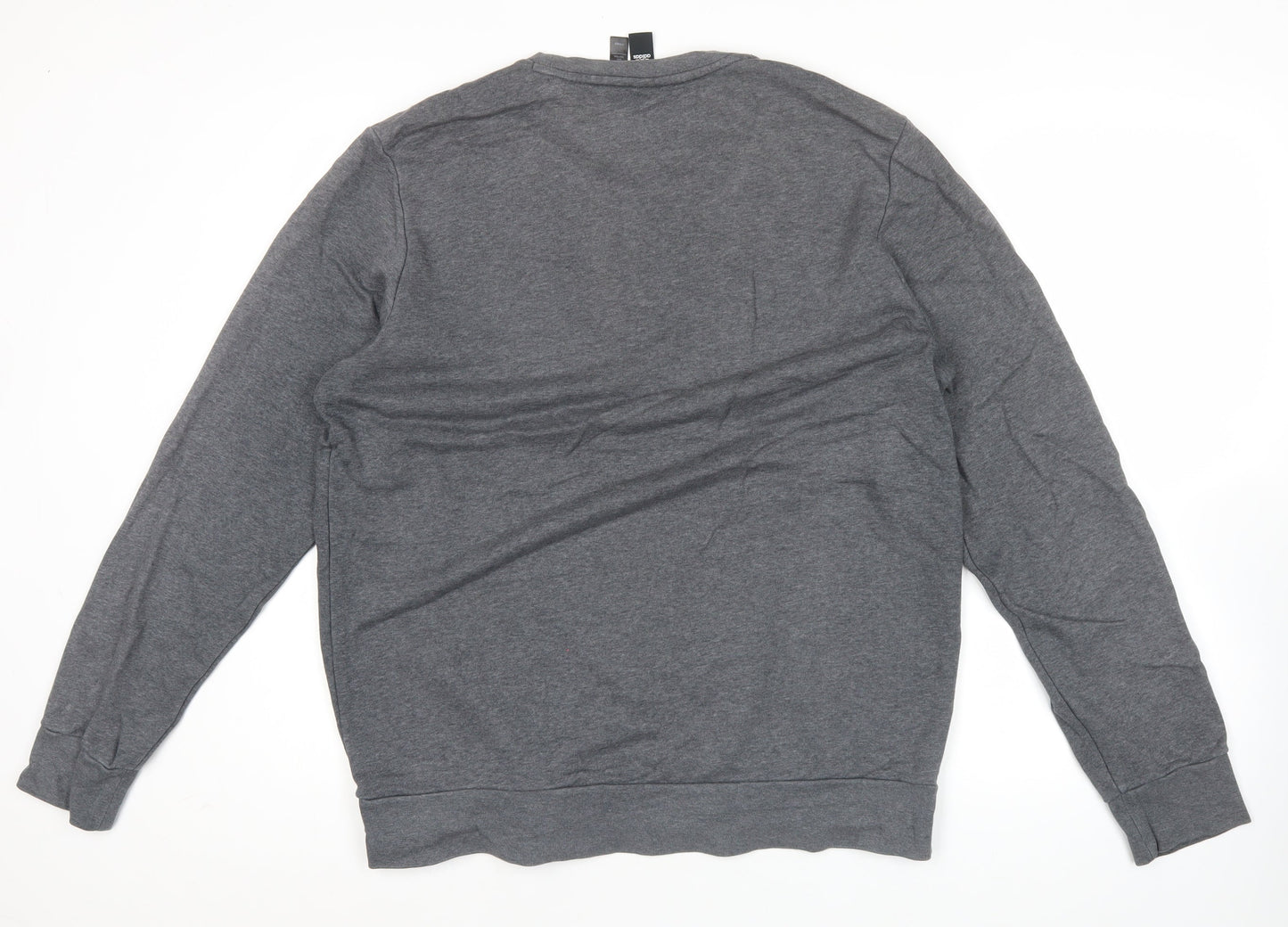 Adidas Men’s Grey Pullover Sweatshirt L Logo Crew Neck Long Sleeve