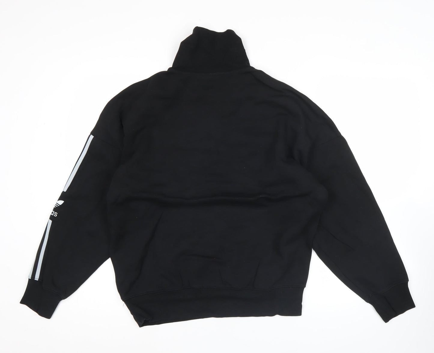 Adidas Mens Black S High Neck Half Zip Sweatshirt Logo Sportswear