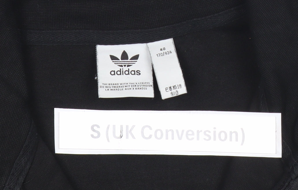 Adidas Mens Black S High Neck Half Zip Sweatshirt Logo Sportswear