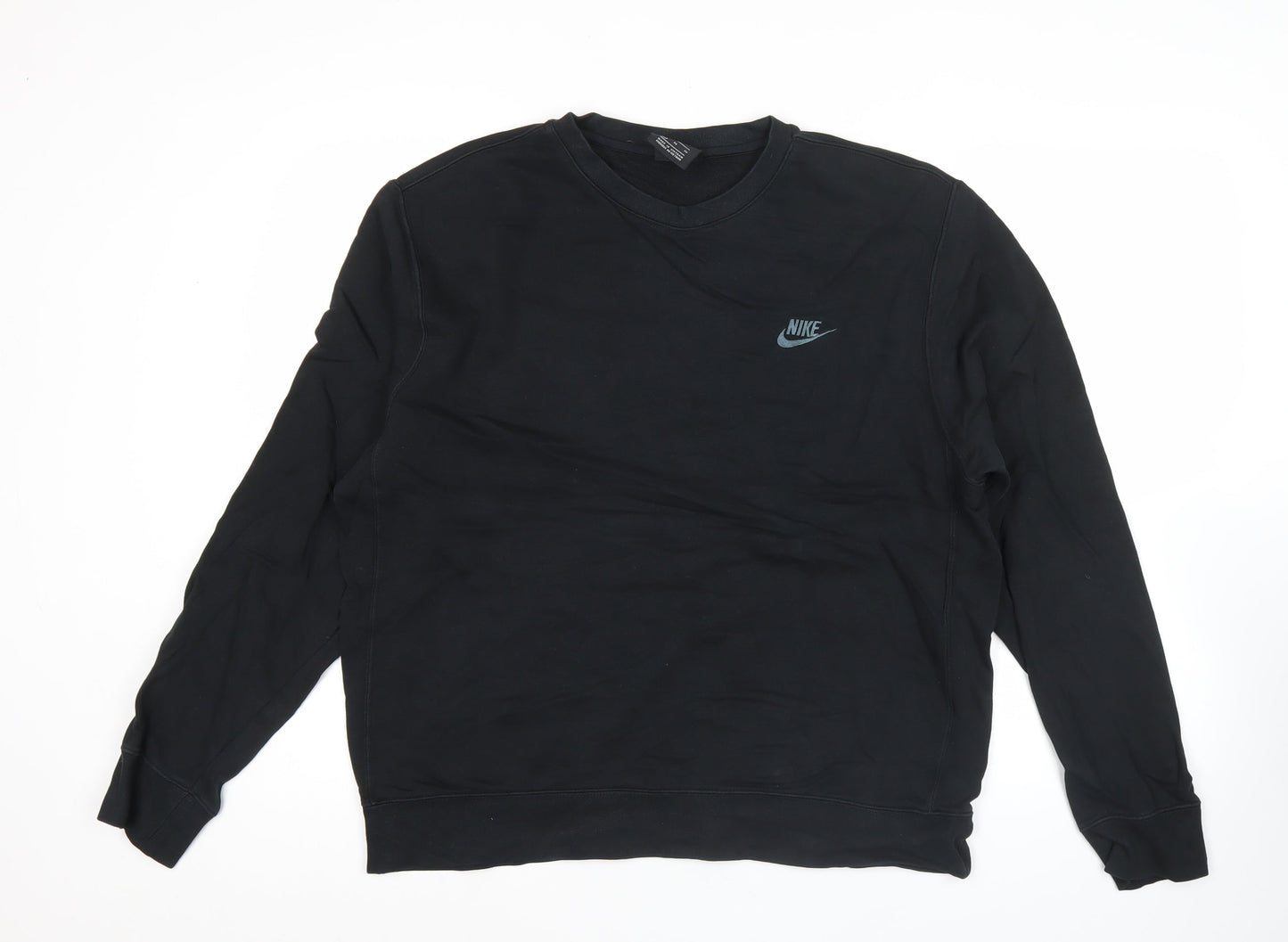 Nike Men's Black XL Pullover Sweatshirt Crew Neck Long Sleeve Fleece