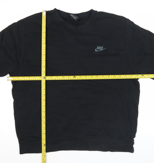 Nike Men's Black XL Pullover Sweatshirt Crew Neck Long Sleeve Fleece