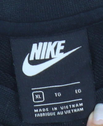 Nike Men's Black XL Pullover Sweatshirt Crew Neck Long Sleeve Fleece