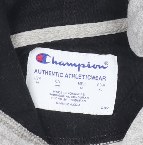 Champion Men's Grey M Pullover Hoodie Fleece Regular Fit