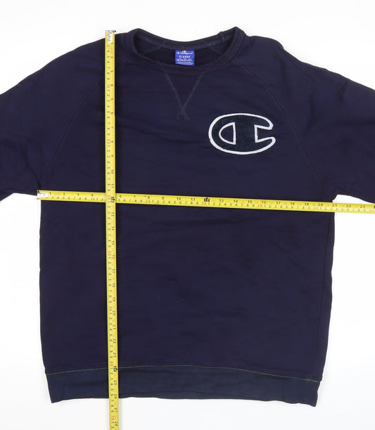 Champion Men's Blue XL Pullover Sweatshirt Crew Neck Logo Fleece