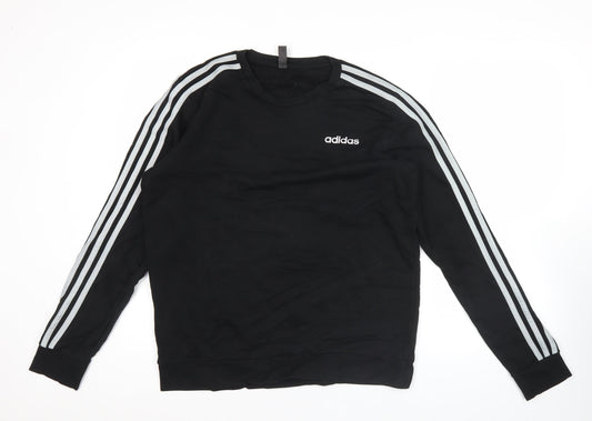 Adidas Men's Black Pullover Sweatshirt L Logo Sportswear