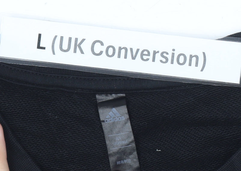 Adidas Men's Black Pullover Sweatshirt L Logo Sportswear