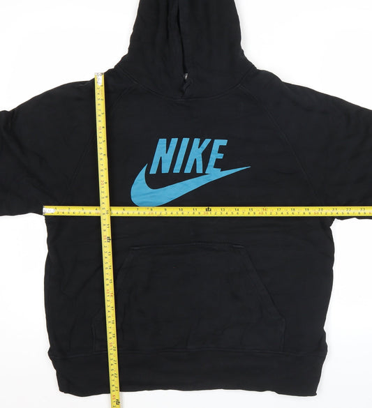 Nike Mens Black Pullover Hoodie M Logo Sports Gym Training