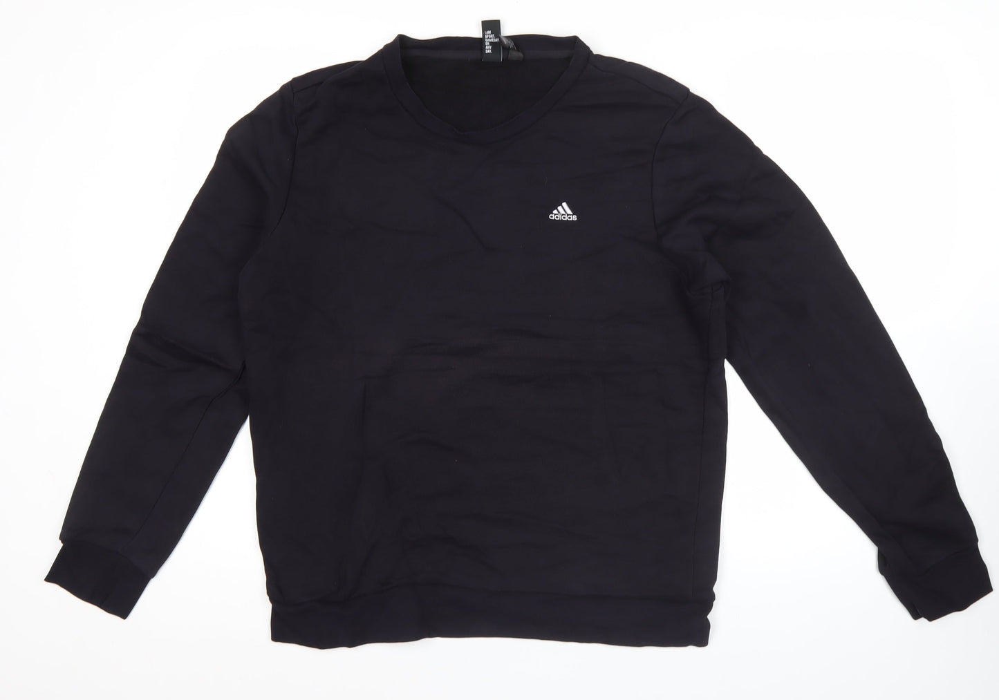 Adidas Men's Black L Pullover Sweatshirt Crew Neck Long Sleeve