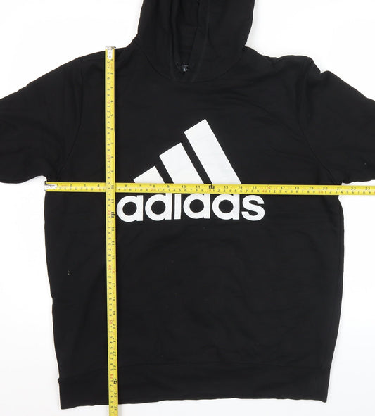 Adidas Men’s Black Pullover Hoodie L Sport Essentials Logo Jersey
