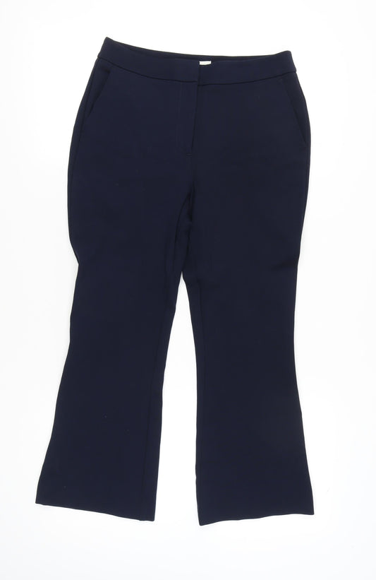 Boden Women’s Blue Flared Ponte Trousers Size 12 Regular