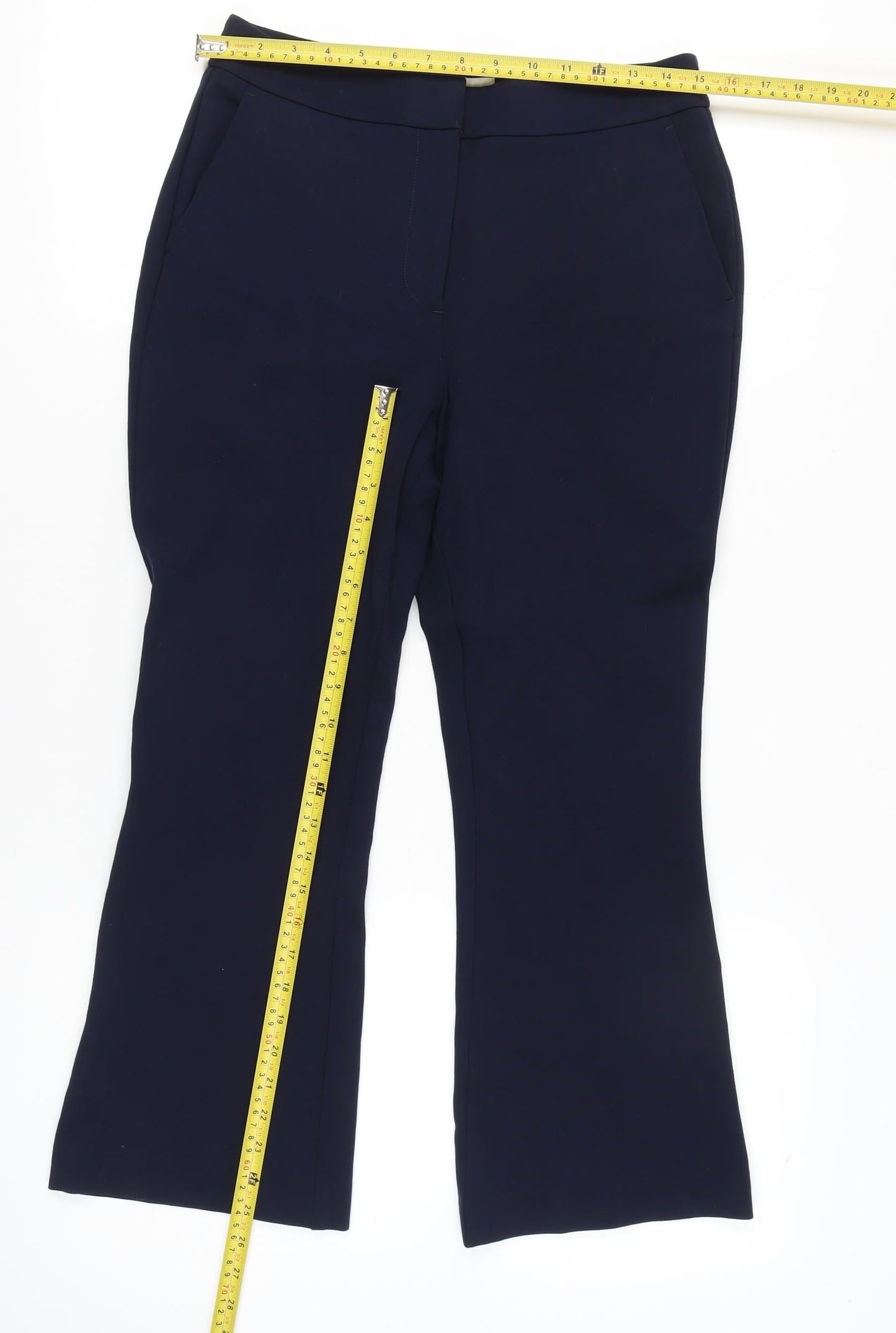 Boden Women’s Blue Flared Ponte Trousers Size 12 Regular
