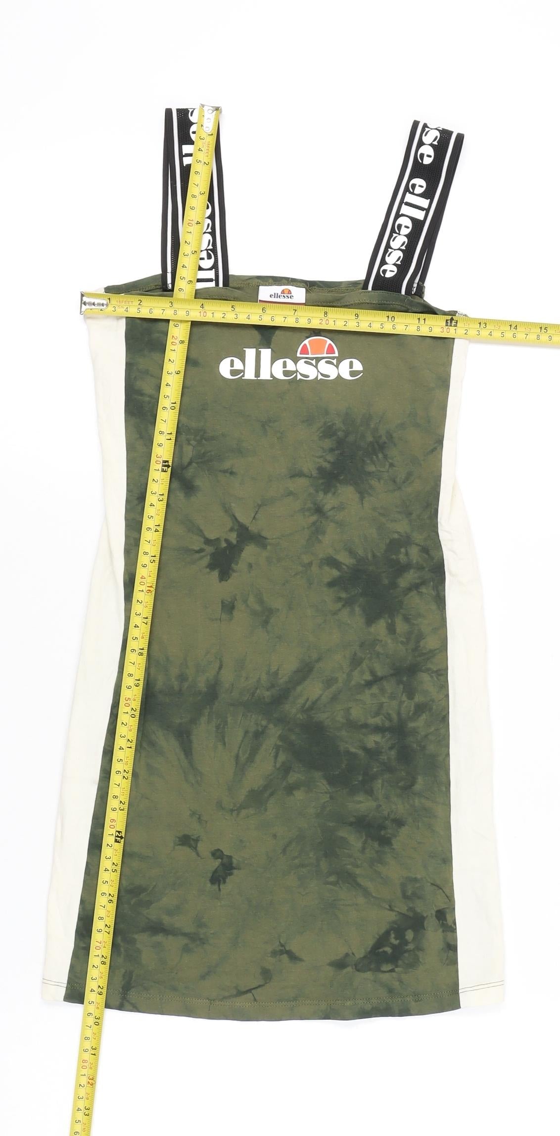 Ellesse Women’s Green Tie Dye Tank Dress UK 8 Summer Casual Jersey