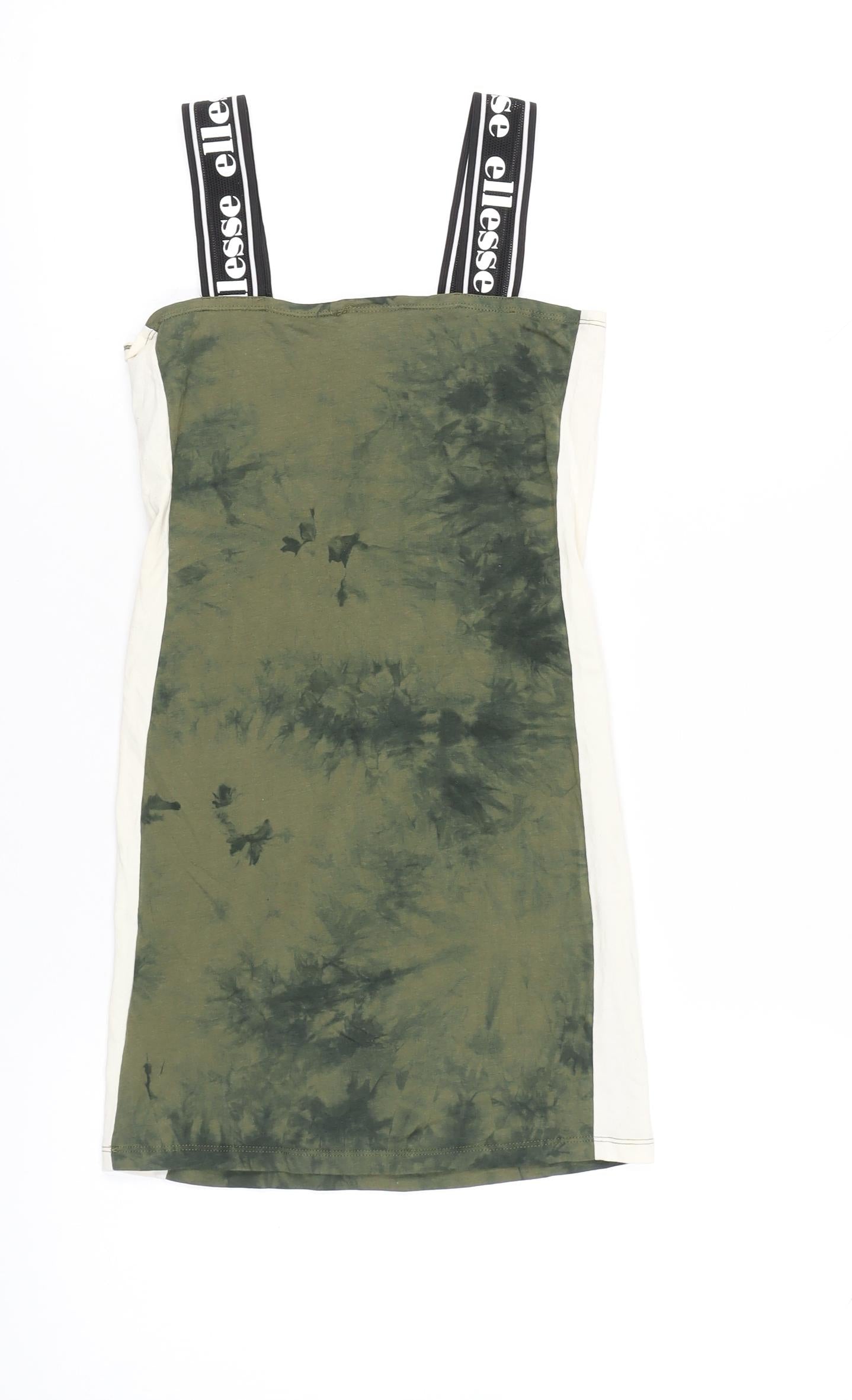 Ellesse Women’s Green Tie Dye Tank Dress UK 8 Summer Casual Jersey
