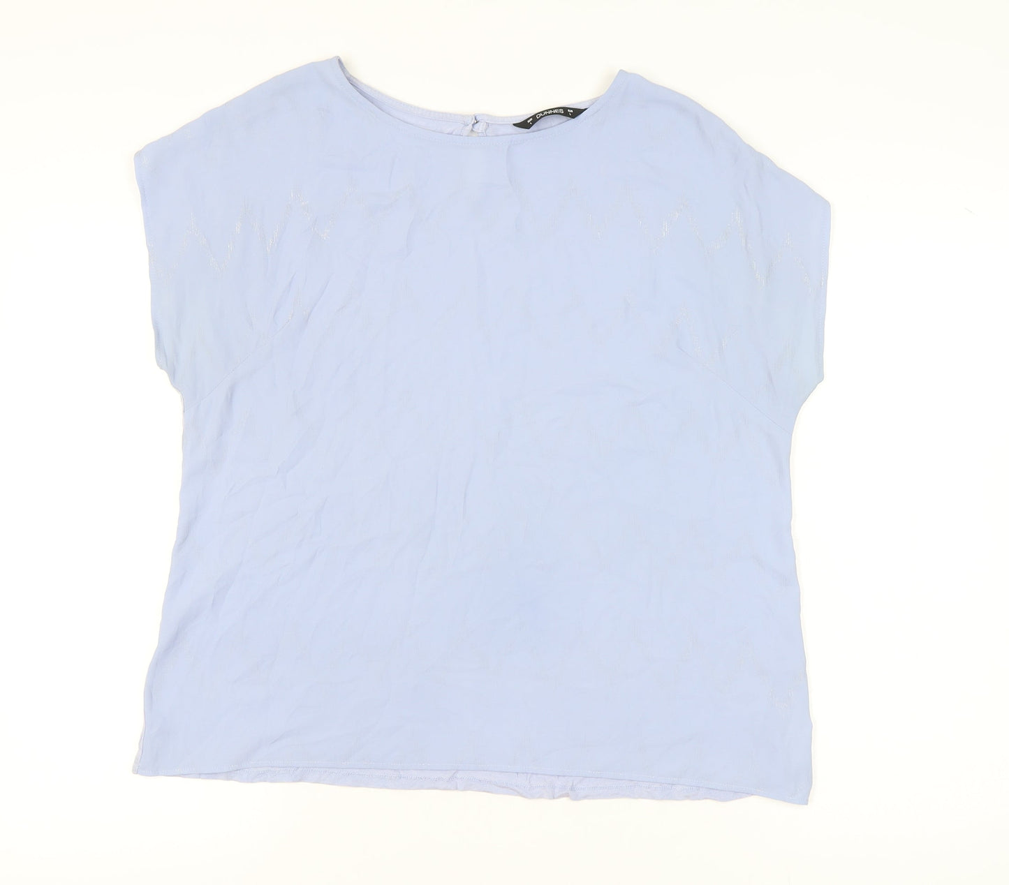 Dunnes Women’s Blue Boat Neck Short Sleeve Blouse L Regular Fit