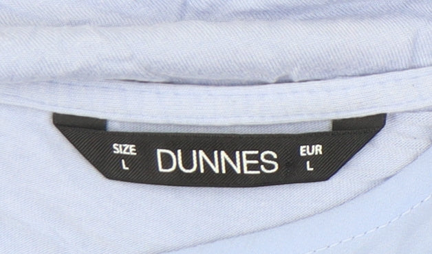 Dunnes Women’s Blue Boat Neck Short Sleeve Blouse L Regular Fit