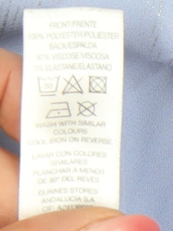 Dunnes Women’s Blue Boat Neck Short Sleeve Blouse L Regular Fit